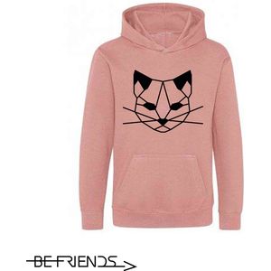 Be Friends Hoodie - Kat - Kinderen - Roos - Maat 1-2 jaar