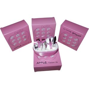 Manicure set appel-vorm roze set van 4 stuks. - Verjaardagscadeau
