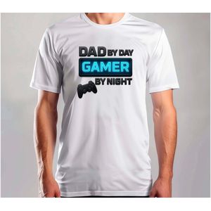 Dad by Day Gamer By Night - T Shirt - DadLife - BestDad - SuperDad - Funny - CoolDad - VaderLeven - BesteVader - SuperPapa - CoolePapa
