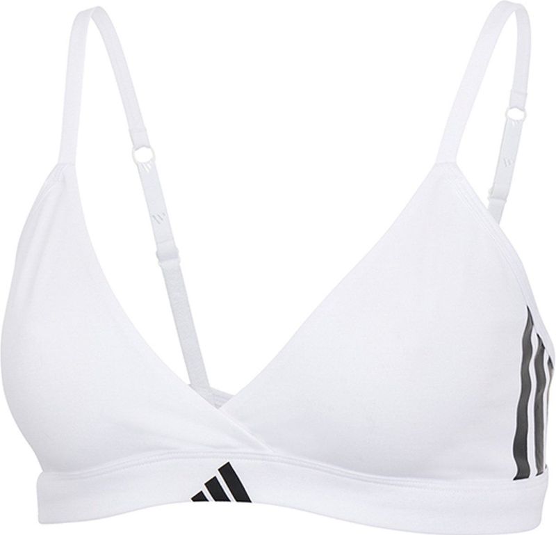Adidas - TRIANGLE WRAP BRALETTE - Sport Active Essentials Cotton 3 Stripes - BHs Vrouwen - wit