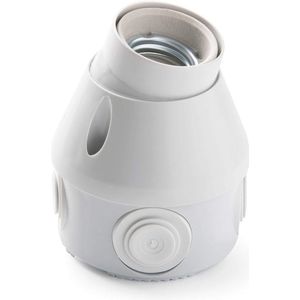 Zwenkbare Lamphouder van Porselein | E27 Fitting | 360° Draaibare Kogelkop | Wit