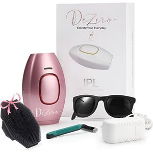 Dezero® Laser Ontharingsapparaat - IPL - IPL Ontharing Apparaat - IPL Ontharingsapparaat - IPL apparaat voor thuisgebruik -Epileerapparaat Dames met Scheermesje & Beschermbril & siliconen body scrubber & opbergtas