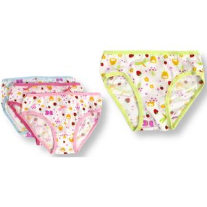 Meisjesslips - 4 stuks - Aardbeien & Vlinders - 3/4 Jaar