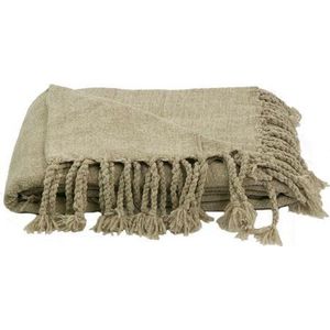 Fleece deken - woonplaid - heerlijk zacht - 130x170cm - Chenille Beige - GAEVE