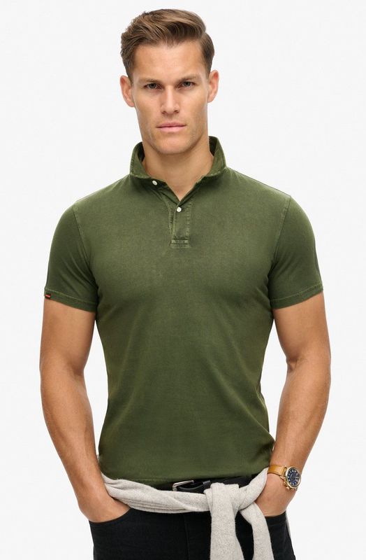 Superdry Studios Jersey Lange Mouw Poloshirt Groen XL Man
