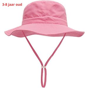 Nivard Zonnehoed - Reishoed - UV Beschermende Hoed - Bucket Hat - Festival - Pet - Hoedje Voor Kinderen - Hoofdbescherming - Roze - 3-8 Jaar