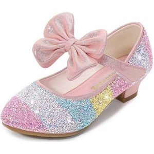 Prinsessen schoenen regenboog roze glitter maat 30 - binnenmaat 19 cm - bij jurk verkleedkleding