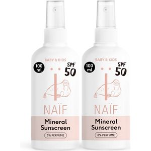 Naïf - Minerale Zonnebrand spray Voordeelset - SPF50 - 2x100ml