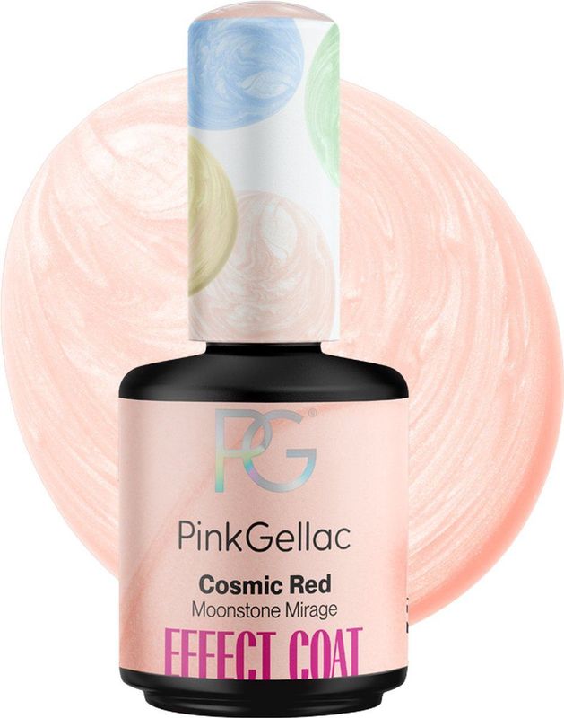 Pink Gellac - Gellak Effect Coat - Cosmic Red - 15ml - Rode Effect Coat Gellak
