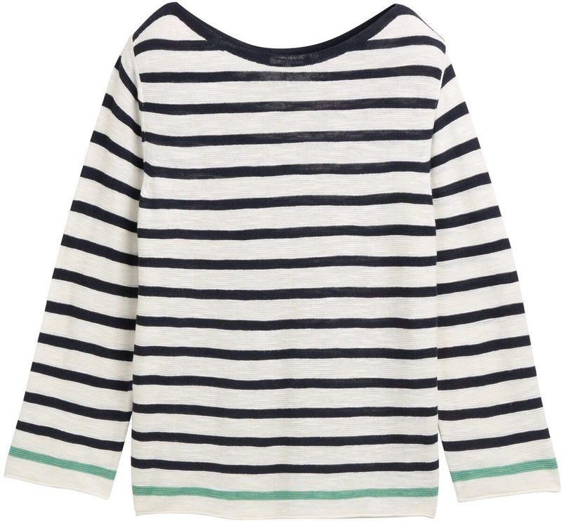 TOM TAILOR Plussize damestrui, 37829 - Offwhite Green Navy Streep, 54 Grote maten