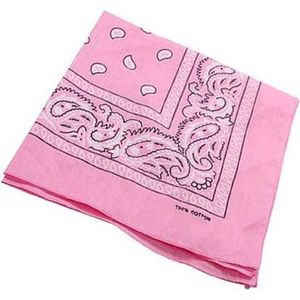 Bandana Paisley roze - 100% katoen - pink - Cotton - zakdoek - hoofdband - sjaaltje - accessoire - carnaval