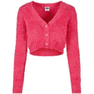 Urban Classics - Cropped Feather Cardigan - XXL - Roze