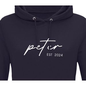 Hoodie heren met capuchon - Sweater heren capuchon - Peter cadeau - Cadeau peter - Cadeau voor peter - Peter est 2024 - Navy XL