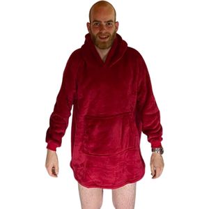 THUISTRUI - Warme snuggie trui - fleece deken - rood