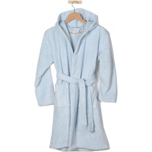 Casilin - Badjas Teddy voor Meisjes en Jongens - Maat 146/152 - Voor Kinderen - Met capuchon, Met riem - Badstof, Fleece, Katoen - Absorberend - Wasmachinebestendig - Lichtblauw, Blauw