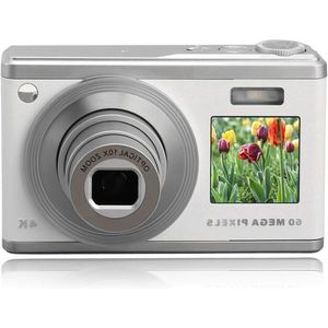 4K Digitale Camera - Fotografie - Autofocus - 10x Optische Zoom - Ultra HD - Dubbel Scherm - 60 MP - Anti-shake - Draagbaar - Buitenvideocamera - Camcorder - Wit .