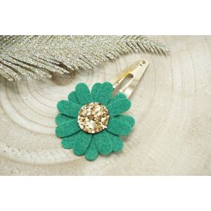 Daisy op Klik klak speldje - Bloemetje - Groen - Baby peuter kleuter - Kerst - Bows and Flowers