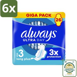 Always - Maandverband - Dag - 26 Maandverband - Voordeelverpakking - 6 stuks - Always Ultra - Always Ultra Long Plus