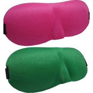 3D Slaapmaskers Groen & Roze - Thuis - Slaapmasker - Verduisterend - Onderweg - Vliegtuig - Festival - Slaapcomfort - oDaani