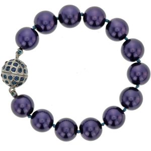 Behave – Armband – Paars – Glasparel – Magneetsluiting – Handgeknoopt