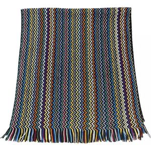 Geometrische Wollen Sjaal Met Franjes