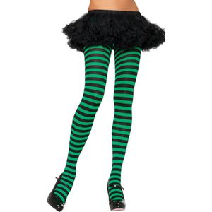 Leg Avenue - Gestreepte Panty - Zwart / Oranje