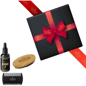 Velihan Beardcare - Baardverzorging Trio Pack Baardolie Sandalwood, Baardborstel en Baardkam - Cadeau voor mannen - Vaderdag Cadeau - Cadeau voor hem - Cadeau voor Kerst - Valentijdsdag mannen - Giftset mannen - Geschenkset man - Cadeauset verjaardag