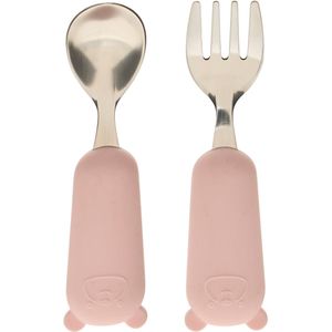 Atmosphera Yum Kinder Bestekset - Vork en Lepel - 8x17x2cm - Roze