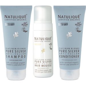 NATULIQUE TRIPLE PACK Pure Silver Shampoo + Conditioner + Mousse 3 x 150ml