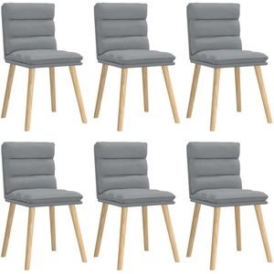 vidaXL Eetkamerstoelen - Set van 6 - Lichtgrijs Eettafelstoel - Eetkamerstoel - Comfortabele Stoel - Licht Grijze Stoel - Salontafelstoel