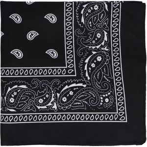 Bandana - zwart - boeren zakdoek - dames/heren - vierkant - cowboy verkleedkleding
