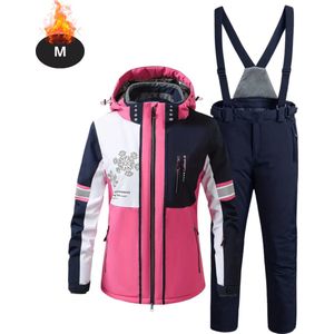 Nivard Skipak - SkiBroek - Skijas - Ski Suit - Wintersport - Dames - 2-Delig - Donker Roze - Maat XS