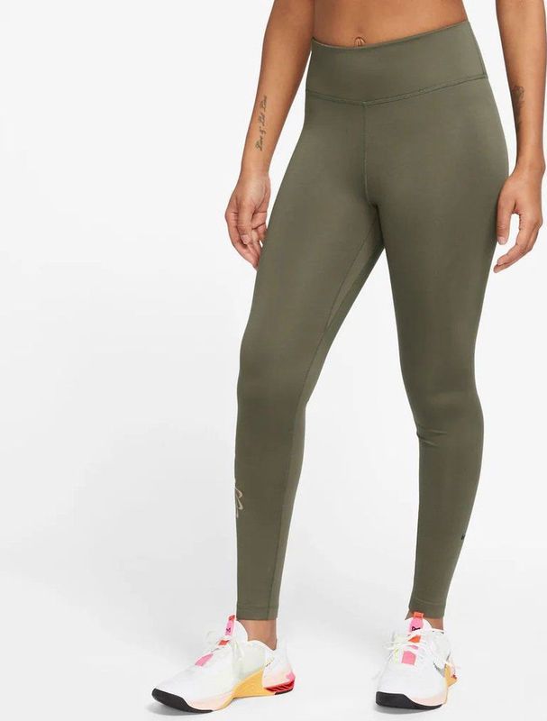 NIKE - w nk one tf mr tght grx - Lange trainingslegging dames - Bruin