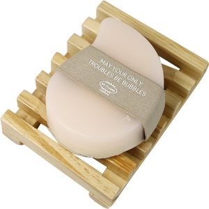 MY FLAME - Body Wash Bar - roze - zeepbar met sponsje en houten tray - in cadeauverpakking - Geur: Oriental Vanilla