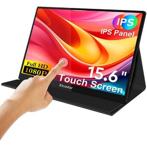 Elcostar Portable Monitor 15.6 Inch - Touchscreen - Full HD - IPS Beeldscherm - USB-C monitor - Draagbare Gaming Monitor - HDMI - 2025 model