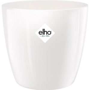 Elho Brussels Diamond Rond 18 - Bloempot voor Binnen - Ø 18.1 x H 16.2 cm - Wit