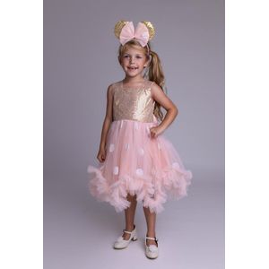 Feestjurk-roze-witte-stippen-feestkleding-kinderjurk-tule-jurk-verjaardag-kleedje-meisje-themafeest-girl-verjaardagjurk-diadeem-fotoshoot-jurk Romy (mt 92/98)