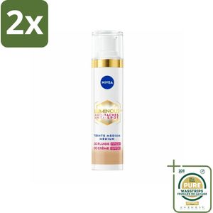 NIVEA - Cellular LUMINOUS630 CC Crème Medium - Gekleurde Dagcrème - Tegen Pigmentvlekken - SPF 30 - 40 ml - Voordeelverpakking - 2 stuks - CC cream - NIVEA Cellular LUMINOUS630