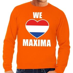 Oranje We Love Maxima sweater - Trui voor heren - Koningsdag kleding L