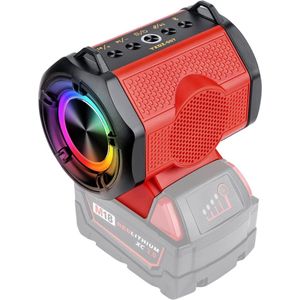 Krylanso® - Bluetooth Speaker voor Milwaukee M18 Gereedschapsaccu's 18V - USB Powerbank functie - Draagband - TWS-functie - 20W luidspreker (geleverd zonder accu en lader)