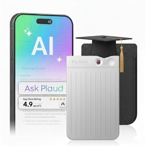 PLAUD NOTE Studentenversie Zilver gekleurd - AI Voice Recorder - 64gb intern geheugen - Incl gratis bijgeleverde cover - 112 Talen
