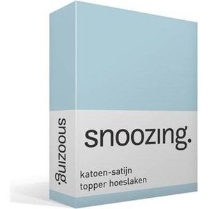 Snoozing - Katoen-satijn - Topper - Hoeslaken - Lits-jumeaux - 160x210 cm - Hemel