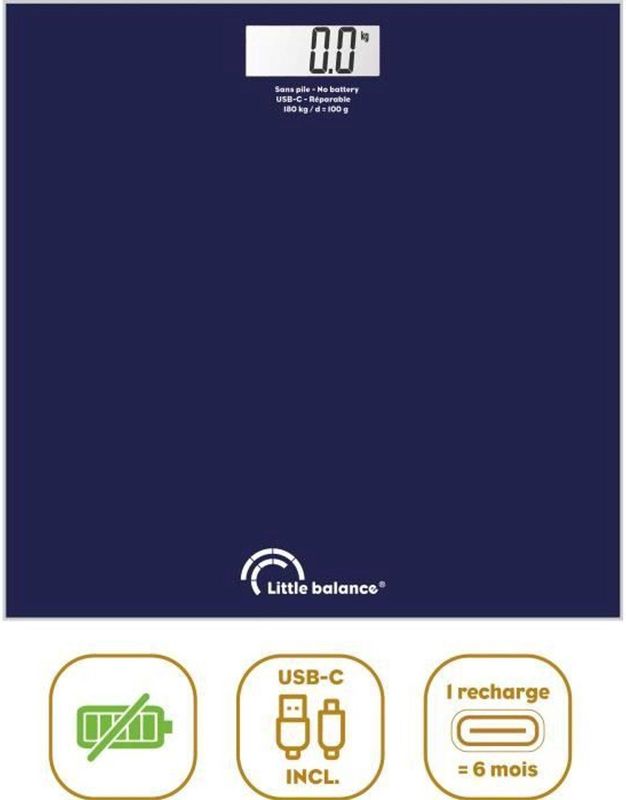LITTLE BALANCE - SB3 - Weegschaal - Middernachtblauw - USB-C - Tot 180 kg