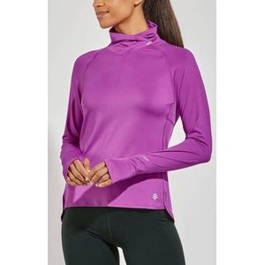 Coolibar - UV-pullover voor dames - Relay - Effen - Paars - maat XL