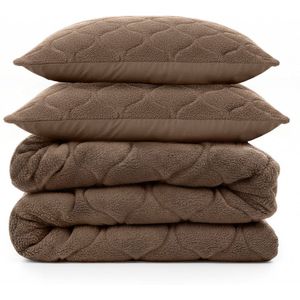 Sleeptime - 2 in 1 Teddy Premium Dekbed - Taupe/Bruin - 240 x 200 cm - Inclusief Slopen