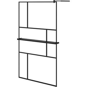 vidaXL Inloopdouchewand met schap 115x195 cm Inloopdouche - Douchewand - ESG-glas - Aluminium - Modern