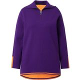 Angel of Style - Dames - Gebreide troyer double face-breisel ritskraag - Bes - Maat 42+