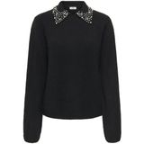 Jacqueline de Yong - Jdyaubray Life - Trui - Zwart/Wit - Met Parels