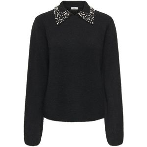 Jacqueline de Yong - Jdyaubray Life - Trui - Zwart - Met Parels