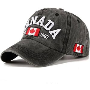 Baseball Cap Canada – Zwart - Stonewashed Denim Pet